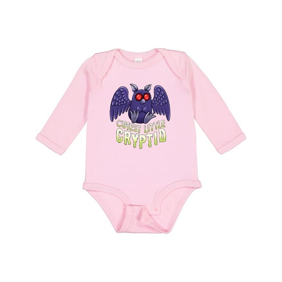 Inktastic Cutest Little Cryptid Mothman Boys or Girls Long Sleeve Baby Bodysuit