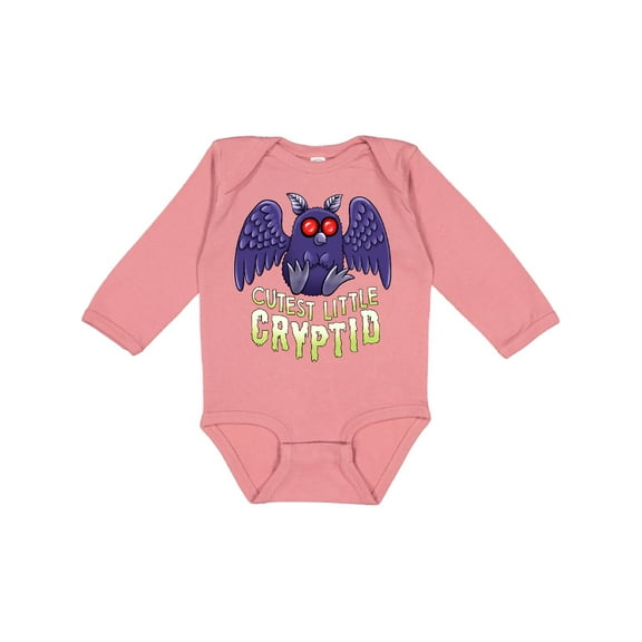 Inktastic Cutest Little Cryptid Mothman Boys or Girls Long Sleeve Baby Bodysuit