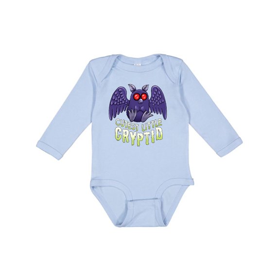 Inktastic Cutest Little Cryptid Mothman Boys or Girls Long Sleeve Baby Bodysuit