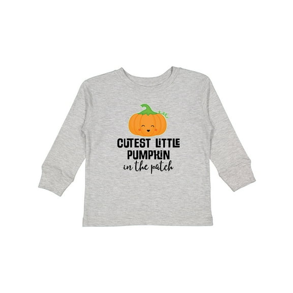 Inktastic Cutest Little Pumpkin in the Patch Halloween Boys or Girls Long Sleeve Toddler T-Shirt