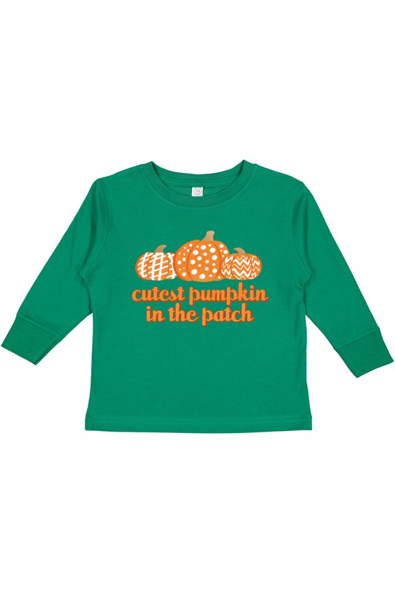 Cutest Pumpkin in the Patch Boys or Girls Long Sleeve Toddler T-Shirt