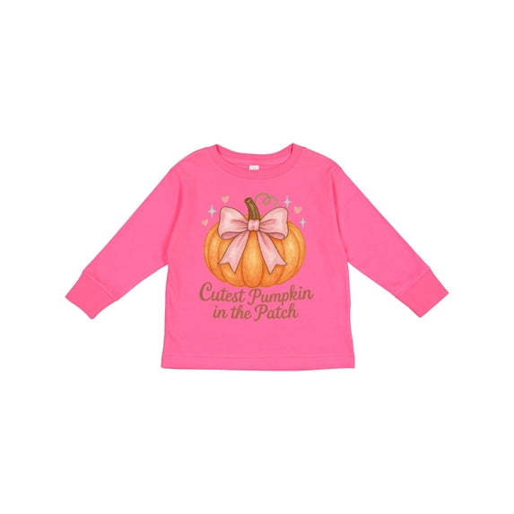 Inktastic Cutest Pumpkin in the Patch Halloween Boys or Girls Long Sleeve Toddler T-Shirt
