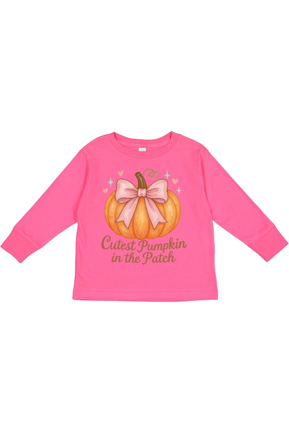 Cutest Pumpkin in the Patch Halloween Boys or Girls Long Sleeve Toddler T-Shirt
