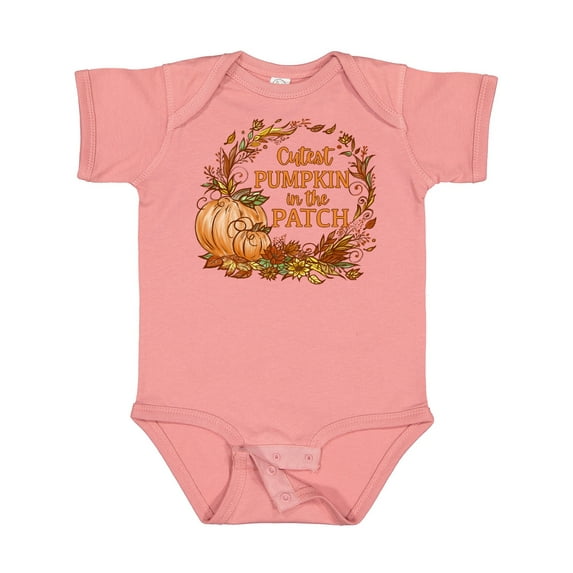 Inktastic Cutest Pumpkin in the Patch with Autumn Leaves Boys or Girls Baby Bodysuit