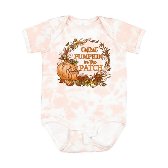 Inktastic Cutest Pumpkin in the Patch with Autumn Leaves Boys or Girls Baby Bodysuit