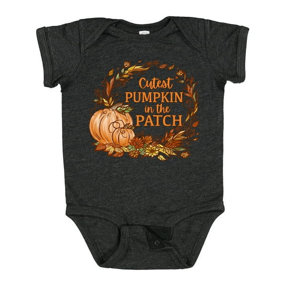 Inktastic Cutest Pumpkin in the Patch with Autumn Leaves Boys or Girls Baby Bodysuit