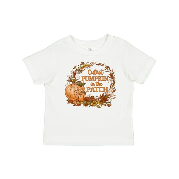 Inktastic Cutest Pumpkin in the Patch with Autumn Leaves Boys or Girls Baby T-Shirt