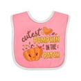 thumbnail image 1 of Inktastic Cutest Pumpkin in the Patch with Orange Heart Boys or Girls Baby Bib, 1 of 4
