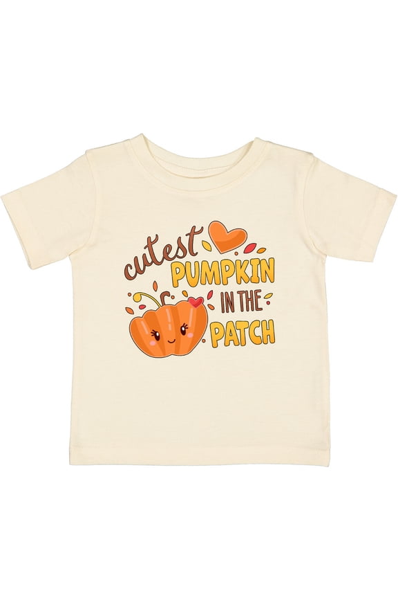 Cutest Pumpkin in the Patch with Orange Heart Boys or Girls Baby T-Shirt