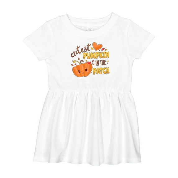 Inktastic Cutest Pumpkin in the Patch with Orange Heart Girls Baby Dress