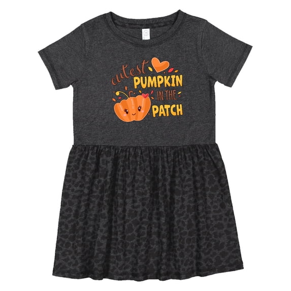 Inktastic Cutest Pumpkin in the Patch with Orange Heart Girls Toddler Dress