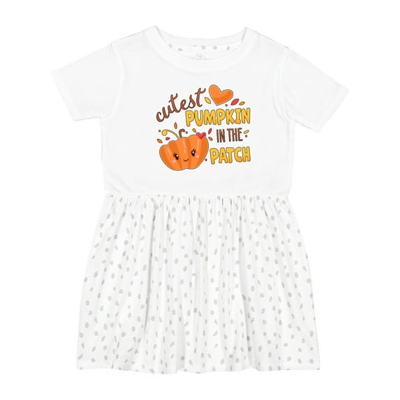 Inktastic Cutest Pumpkin in the Patch with Orange Heart Girls Toddler Dress