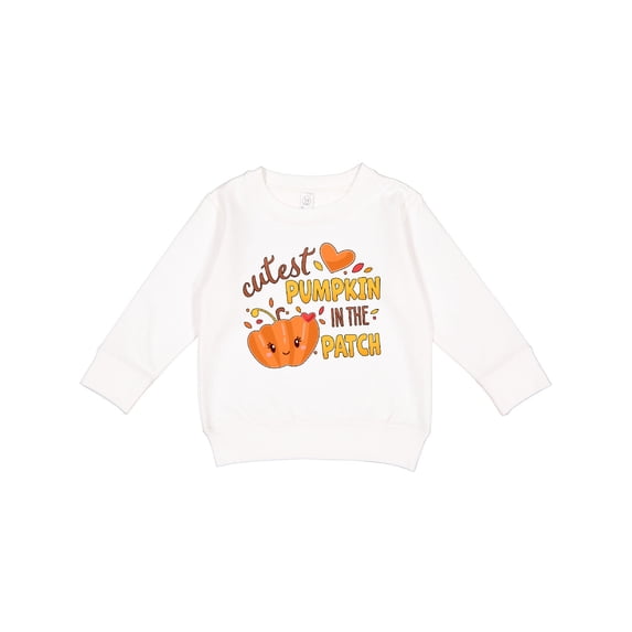 Inktastic Cutest Pumpkin in the Patch with Orange Heart Toddler Sweatshirt