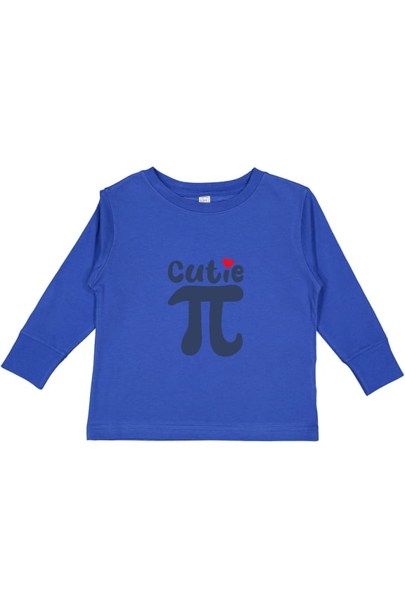 Cutie Pi in Blue Boys or Girls Long Sleeve Toddler T-Shirt