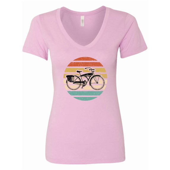 Inktastic Cycling Vintage Bicycle for Cyclist Women's V-Neck T-Shirt