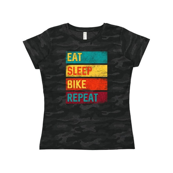 Inktastic Cyclist Biking Eat Sleep Bike Repeat Women's T-Shirt
