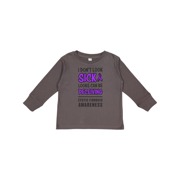 Inktastic Cystic Fibrosis Awareness I Dont Look Sick Looks Can Be Decieving Boys or Girls Long Sleeve Toddler T-Shirt