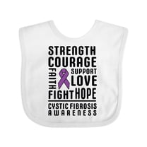 Inktastic Cystic Fibrosis Awareness Strength Courage Support Boys or Girls Baby Bib