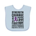 thumbnail image 1 of Inktastic Cystic Fibrosis Awareness Strength Courage Support Boys or Girls Baby Bib, 1 of 4
