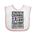 thumbnail image 1 of Inktastic Cystic Fibrosis Awareness Strength Courage Support Boys or Girls Baby Bib, 1 of 4