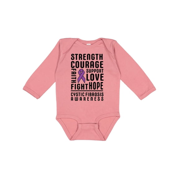 Inktastic Cystic Fibrosis Awareness Strength Courage Support Boys or Girls Long Sleeve Baby Bodysuit