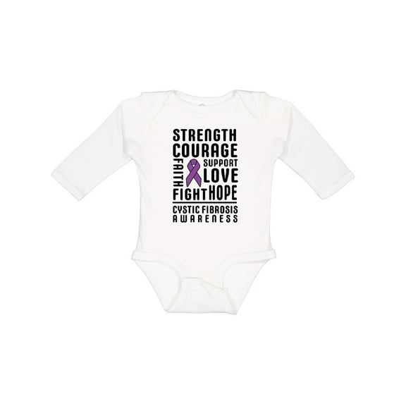 Inktastic Cystic Fibrosis Awareness Strength Courage Support Boys or Girls Long Sleeve Baby Bodysuit