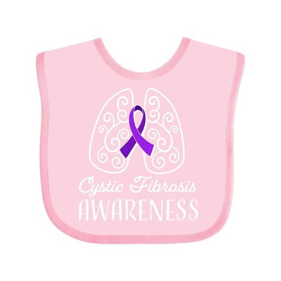 Inktastic Cystic Fibrosis Awareness with Ribbon and Lungs Boys or Girls Baby Bib