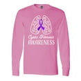 thumbnail image 1 of Inktastic Cystic Fibrosis Awareness with Ribbon and Lungs Long Sleeve T-Shirt, 1 of 5