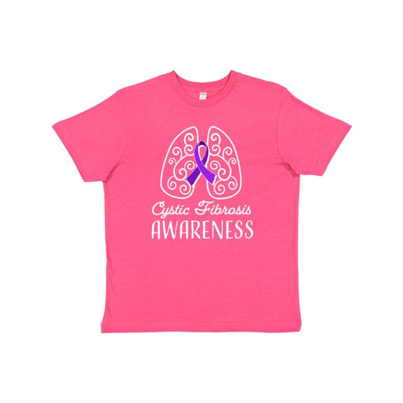 Inktastic Cystic Fibrosis Awareness with Ribbon and Lungs Youth T-Shirt