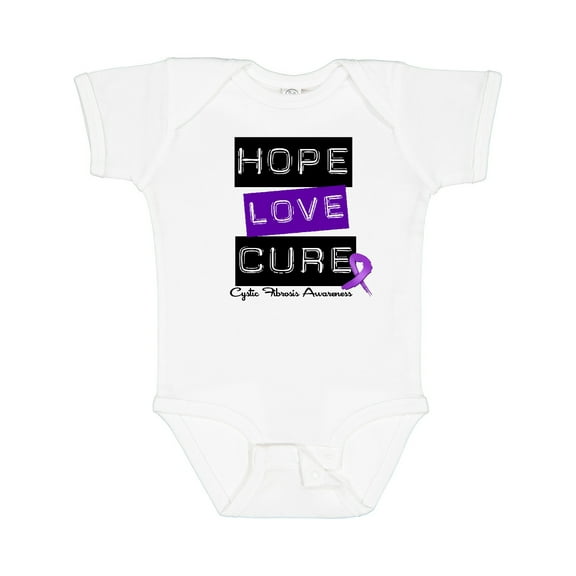 Inktastic Cystic Fibrosis Hope Love Cure Boys or Girls Baby Bodysuit
