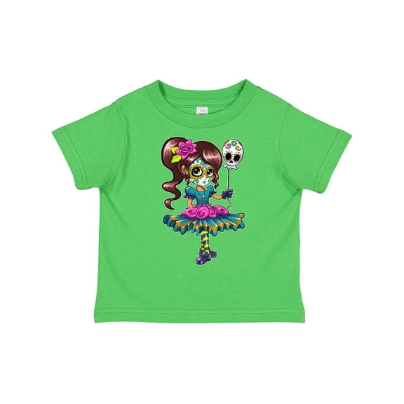 Inktastic DÃ­a De Los Muertos Girl with Skull Balloon Boys or Girls Toddler T-Shirt