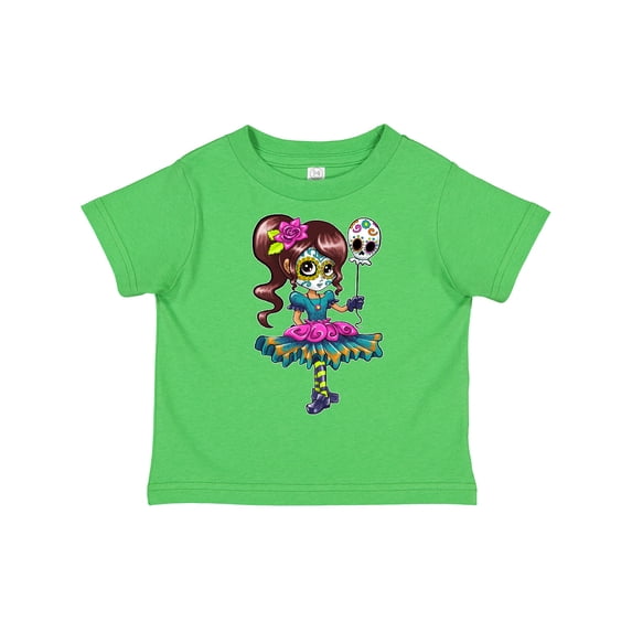 Inktastic DÃa De Los Muertos Girl with Skull Balloon Boys or Girls Toddler T-Shirt