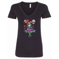 thumbnail image 1 of Inktastic DÃ­a De Los Muertos Girl with Skull Balloon Women's V-Neck T-Shirt, 1 of 5
