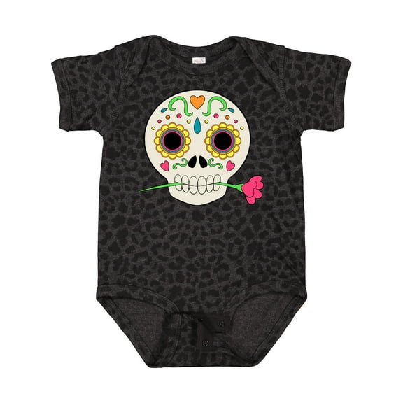 Inktastic DÃ­a De Los Muertos Skull with Flower Boys or Girls Baby Bodysuit
