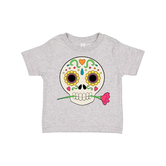 Inktastic DÃÂa De Los Muertos Skull with Flower Boys or Girls Toddler T-Shirt