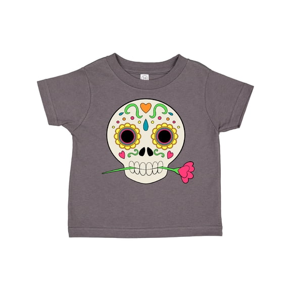 Inktastic DÃ­a De Los Muertos Skull with Flower Boys or Girls Toddler T-Shirt