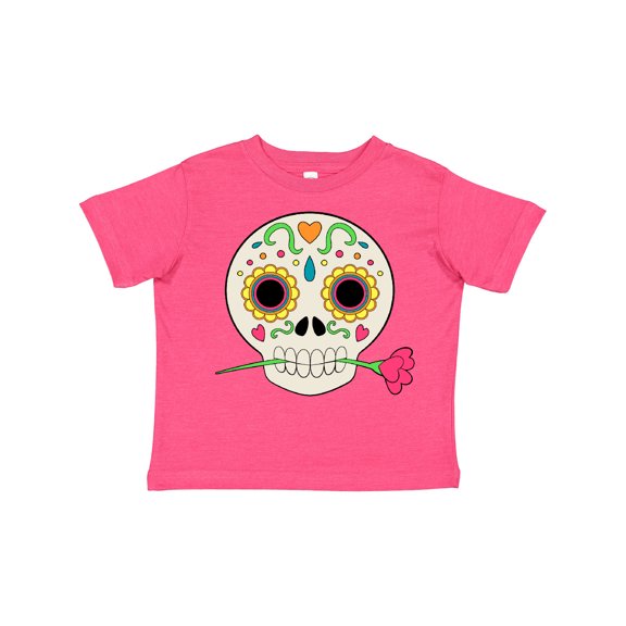 Inktastic DÃ­a De Los Muertos Skull with Flower Boys or Girls Toddler T-Shirt