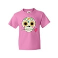 thumbnail image 1 of Inktastic DÃ­a De Los Muertos Skull with Flower Youth T-Shirt, 1 of 5