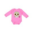 thumbnail image 1 of Inktastic Día de los Muertos Skull with Flower Boys or Girls Long Sleeve Baby Bodysuit, 1 of 4
