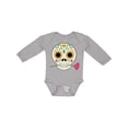thumbnail image 1 of Inktastic Día de los Muertos Skull with Flower Boys or Girls Long Sleeve Baby Bodysuit, 1 of 5