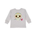 thumbnail image 1 of Inktastic Día de los Muertos Skull with Flower Boys or Girls Long Sleeve Toddler T-Shirt, 1 of 5