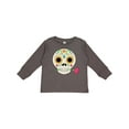 thumbnail image 1 of Inktastic Día de los Muertos Skull with Flower Boys or Girls Long Sleeve Toddler T-Shirt, 1 of 5