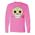 thumbnail image 1 of Inktastic DÃ­a De Los Muertos Skull with Flower Long Sleeve T-Shirt, 1 of 5