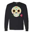 thumbnail image 1 of Inktastic DÃ­a De Los Muertos Skull with Flower Long Sleeve T-Shirt, 1 of 5