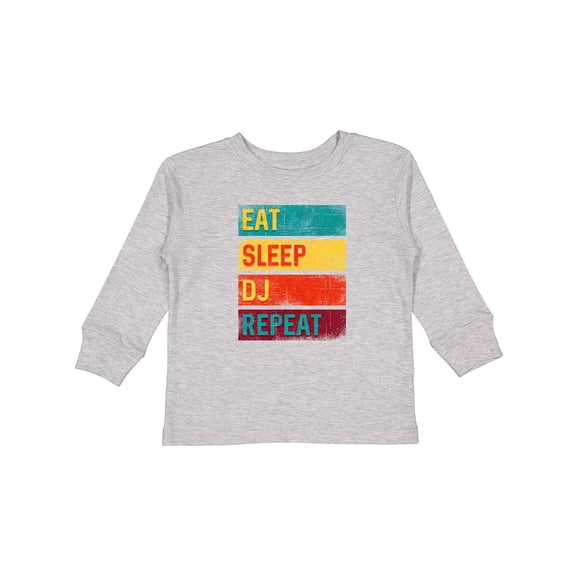 Inktastic DJ Eat Sleep DJ Repeat Music Boys or Girls Long Sleeve Toddler T-Shirt