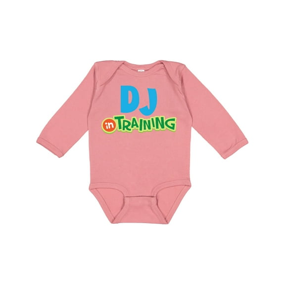 Inktastic DJ in Training Boys or Girls Long Sleeve Baby Bodysuit