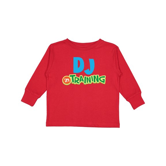 Inktastic DJ in Training Boys or Girls Long Sleeve Toddler T-Shirt
