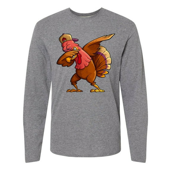 Inktastic Dabbing Turkey Thanksgiving Long Sleeve T-Shirt