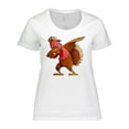 thumbnail image 1 of Inktastic Dabbing Turkey Thanksgiving Women's Plus Size T-Shirt, 1 of 5