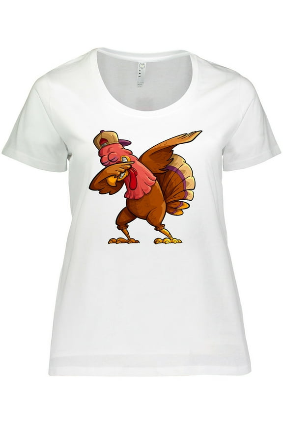 Dabbing Turkey Thanksgiving Women's Plus Size T-Shirt